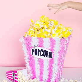 Pignatta scatola Popcorn righe rosa