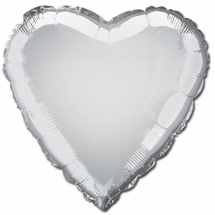 Palloncino mylar cuore argento 46 cm
