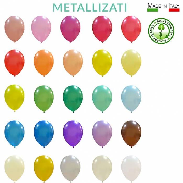 Palloncini lattice biodegradabili metallizzati 10"