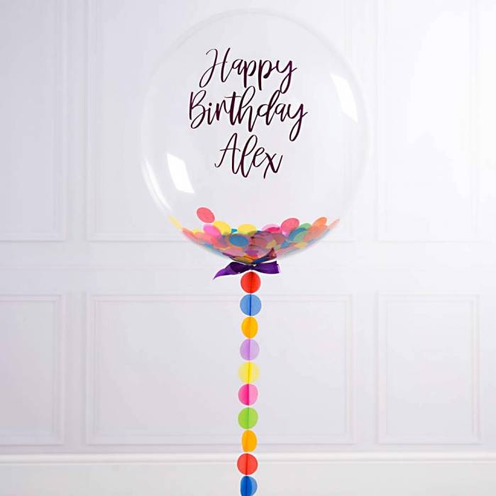 Palloncino trasparente con confetti colorati personalizzato - Festa e Regali