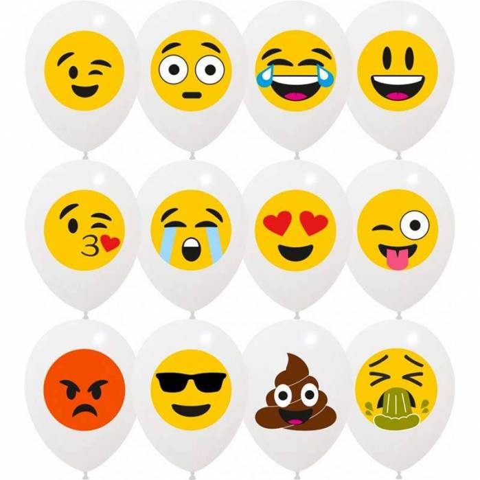 Palloncini stampa emoji assortiti