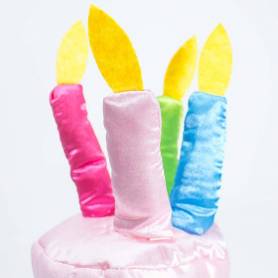 Cappello torta buon compleanno rosa candeline