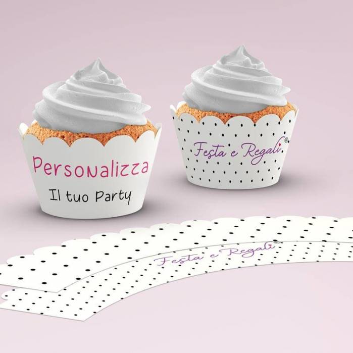 Pirottini per cupcake OUNONA in carta motivo: uccellini colore: Bianco 