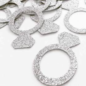 Coriandoli anelli argento glitter