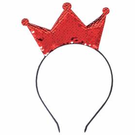 Cerchietto corona paillettes rosso