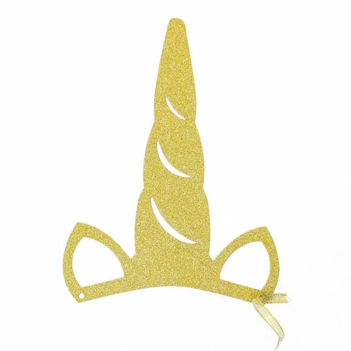Fascia cappellino unicorno glitter oro