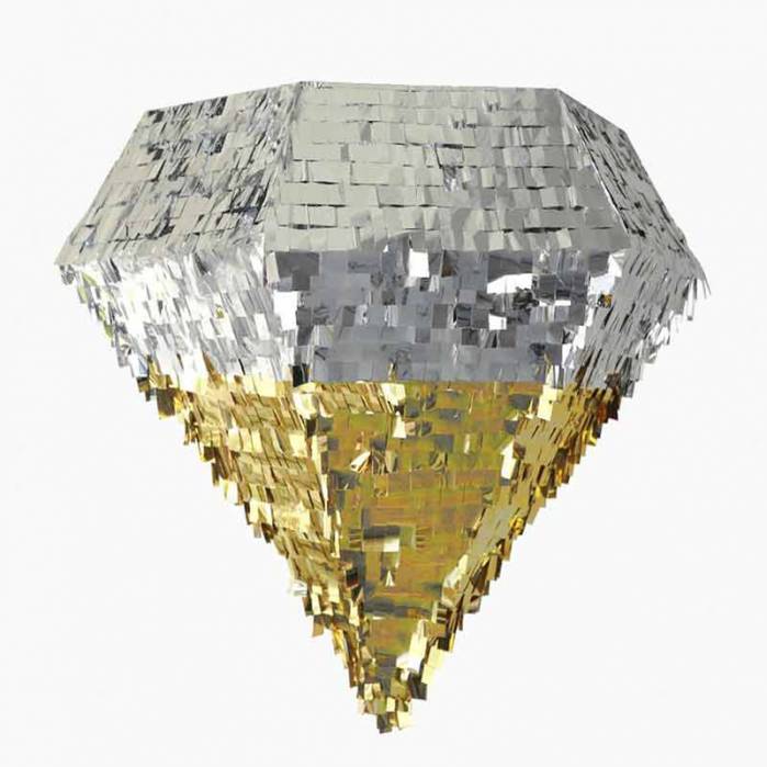 Pignatta diamante argento oro