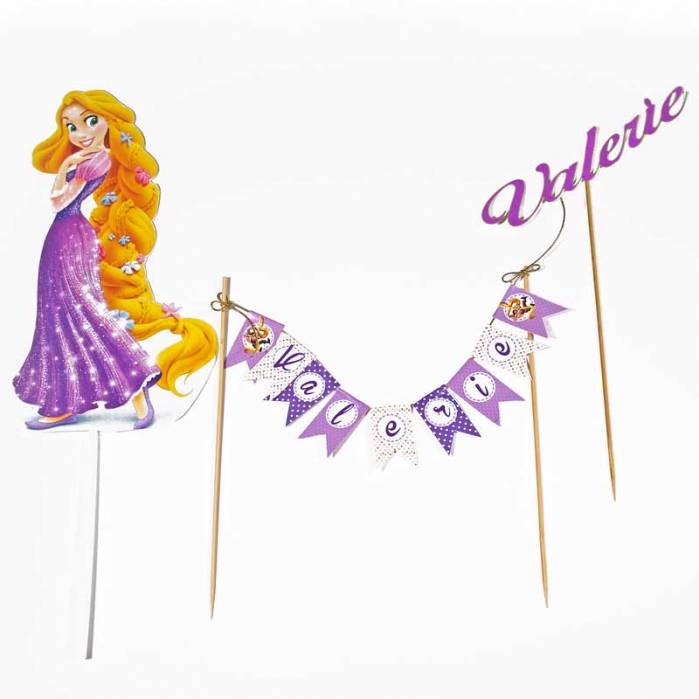 Topper personalizzato torta Rapunzel