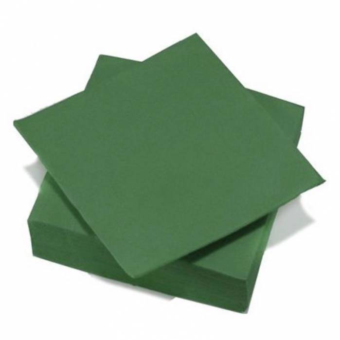Tovaglioli di carta soft touch 2 veli colore verde foresta - Festa e Regali
