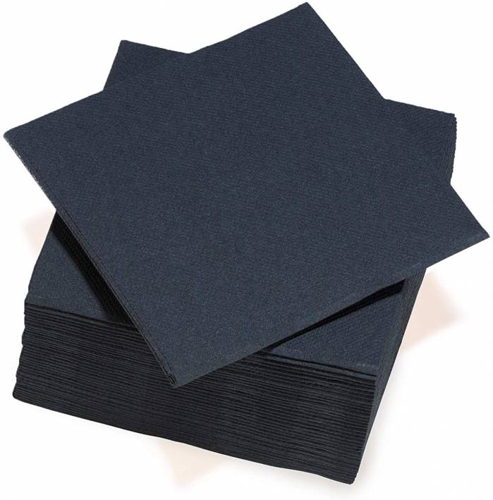 Tovaglioli di carta soft touch 2 veli colore nero - Festa e Regali