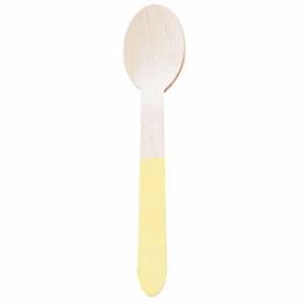 cucchiaio legno manico giallo