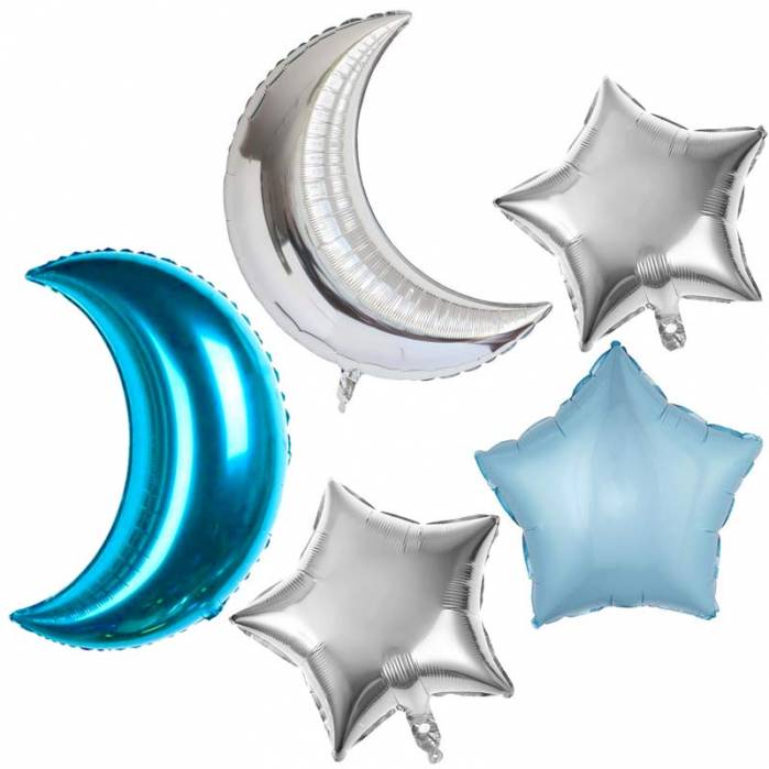 Set palloncini luna stella celeste