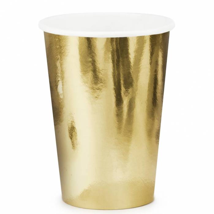 Bicchieri di carta oro lucido