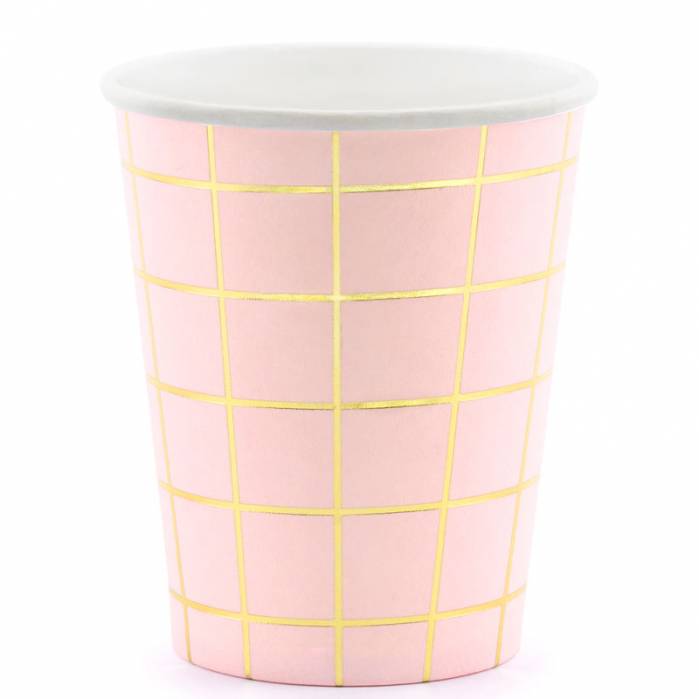bicchieri rosa quadrati oro