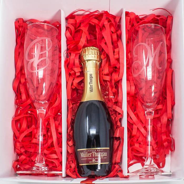 Oro Perfetto per Regali di Nozze Feste Compleanno Anniversario 6,8oz Set di 2 Bicchieri da Champagne in Vetro Sziqiqi Bicchieri da Flute di Champagne