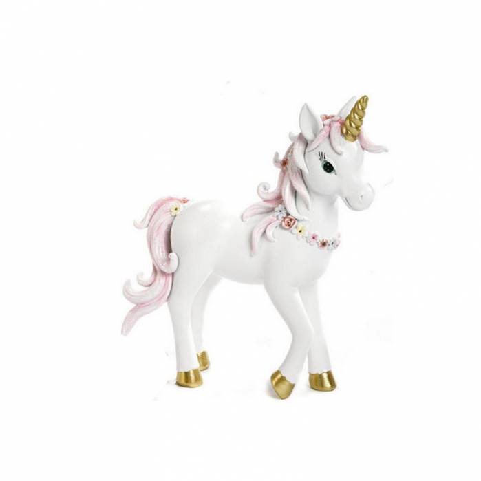 Unicorno bianco con decori colore oro e glitter