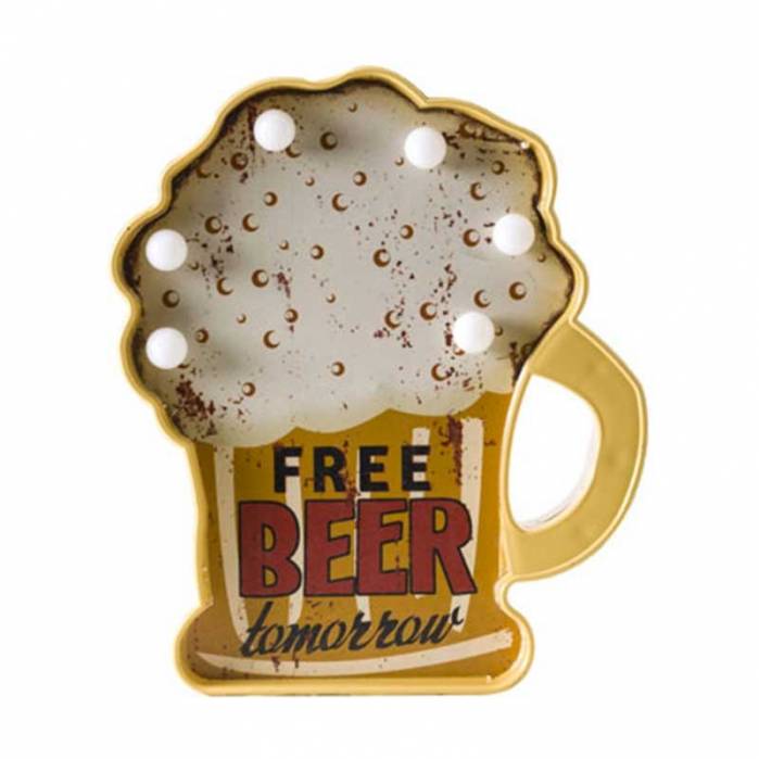 Placca 'free Beer' Con Led