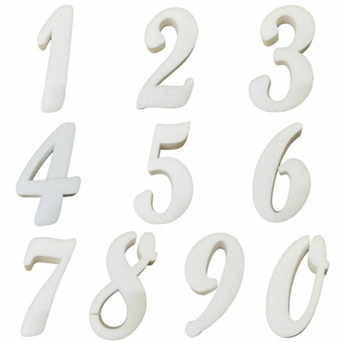 Numeri in polistirolo corsivo