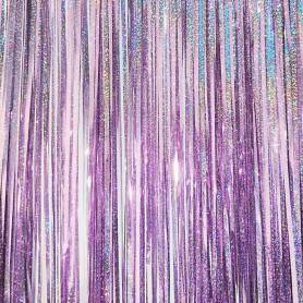 Tenda frange glitter viola iridescente