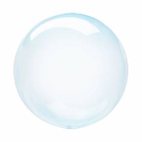 Palloncino bubble celeste trasparente 46cm