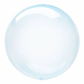 Palloncino bubble celeste trasparente 61cm