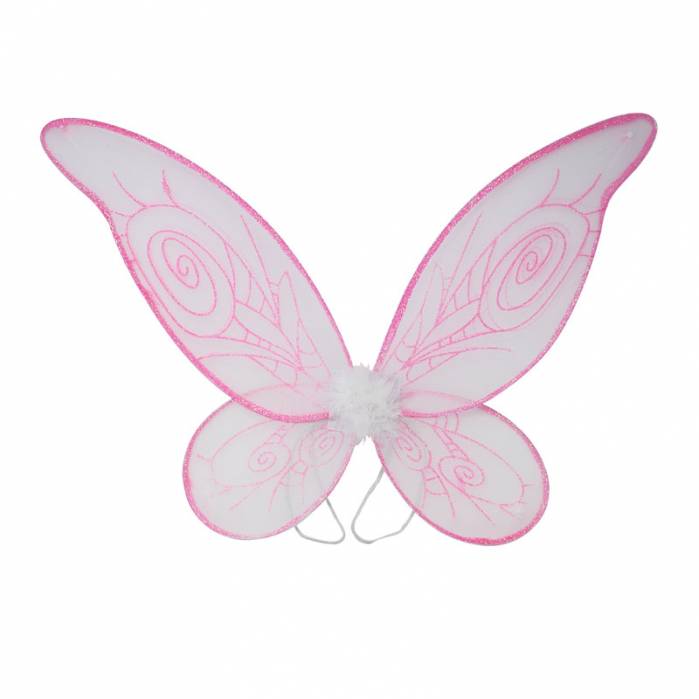 Ali farfalla con glitter fucsia